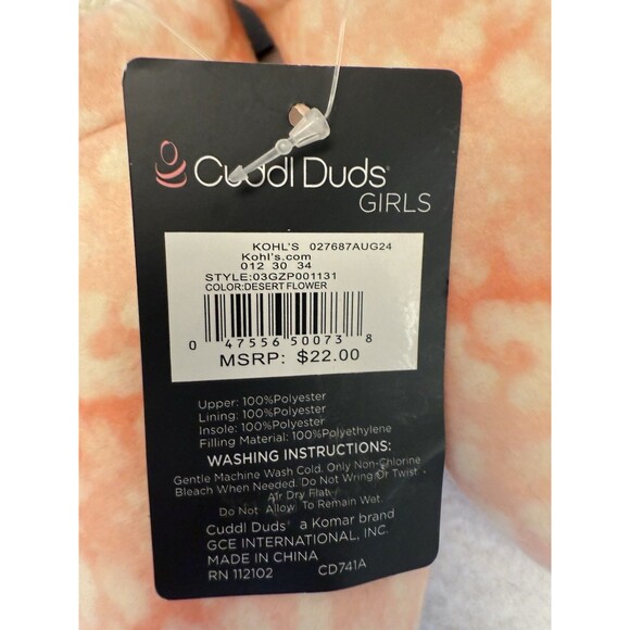 Cuddl Duds Girl's Print Cheetah Print Clog Soft Slippers Sz S 1-2 New - Picture 7 of 7